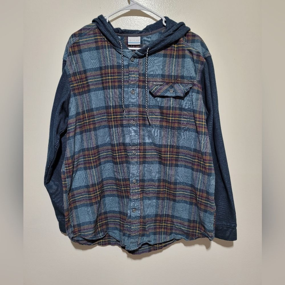 Columbia Blue and Yellow‎ Plaid Hoodie